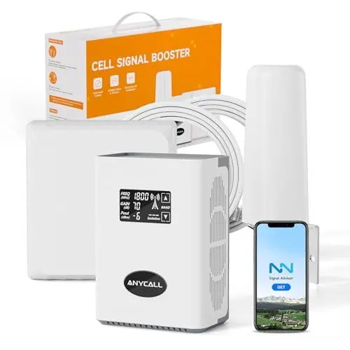 Produktbild: ANYCALL Mobilfunk Signalverstärker für Band 1, 3, 7, 8, Empfangsverstärker Handy für Haus und Büro, 5G 4G LTE 3G GSM Repeater, Handynetz Verstärker für Alle Netzbetreiber O2 E-Plus T-Mobile