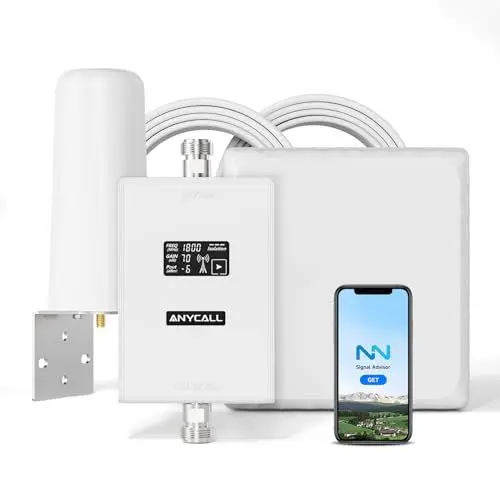 Produktbild: ANYCALL Mobilfunk Signalverstärker für alle Mobilfunkanbieter in Deutschland - O2, E-Plus, T-Mobile, Vodafone & Mehr auf Band 3 und 20 Handy Signalverstärker 5G 4G LTE 3G GSM Repeater Verstärker