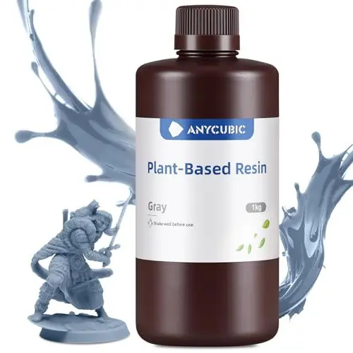 Produktbild: ANYCUBIC 3D Drucker Harz auf Pflanzenbasis, Geruchsarm, Sicherere und Zuverlässigere Zusammensetzung, Hohe Präzision, UV Schnelles Photopolymerharz für 405nm LCD 3D Printer (Grau,1000g)