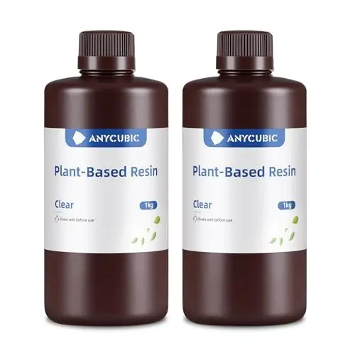 Produktbild: ANYCUBIC 3D Drucker Harz auf Pflanzenbasis, Geruchsarm, Sicherere und Zuverlässigere Zusammensetzung, Hohe Präzision, UV Schnelles Photopolymerharz für 405nm LCD 3D Printer (Transluzent,1kg, 2PCS)