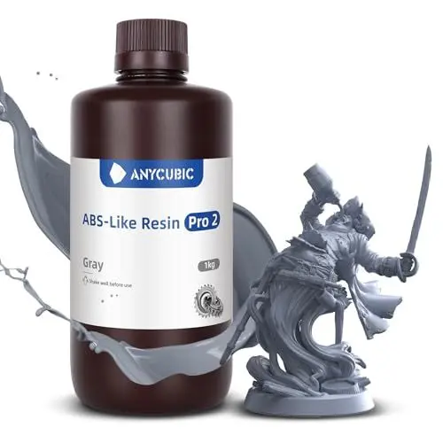 Produktbild: ANYCUBIC ABS-Like Resin Pro 2 3D Drucker Resin mit erhöhter Festigkeit und Zähigkeit, Geringe Schrumpfung, Hochpräzises 405 nm UV-härtendes Harz für allen LCD/DLP/SLA Resin 3D Druckern, Grau 1kg