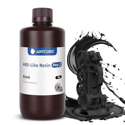 Produktbild: ANYCUBIC ABS-Like Resin Pro 2, 3D Drucker Resin mit erhöhter Festigkeit und Zähigkeit, Hoher Präzision und Geringe Schrumpfung, Weitgehende Kompatibilität mit allen Resin 3D Druckern (Schwarz,1000g)