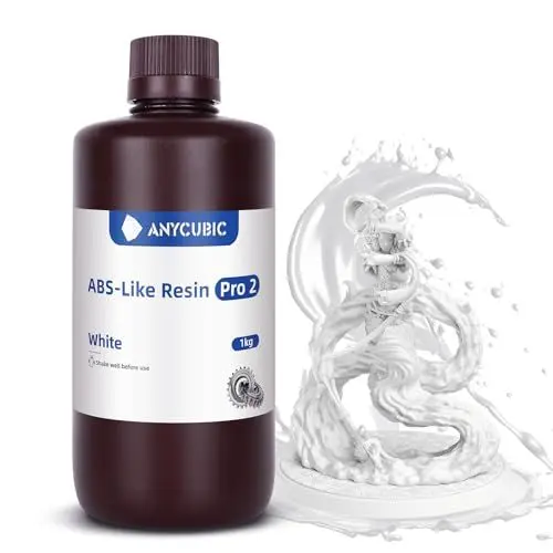 Produktbild: ANYCUBIC ABS-Like Resin Pro 2, 3D Drucker Resin mit erhöhter Festigkeit und Zähigkeit, Hoher Präzision und Geringe Schrumpfung, Weitgehende Kompatibilität mit allen Resin 3D Druckern (Weiß,1000g)