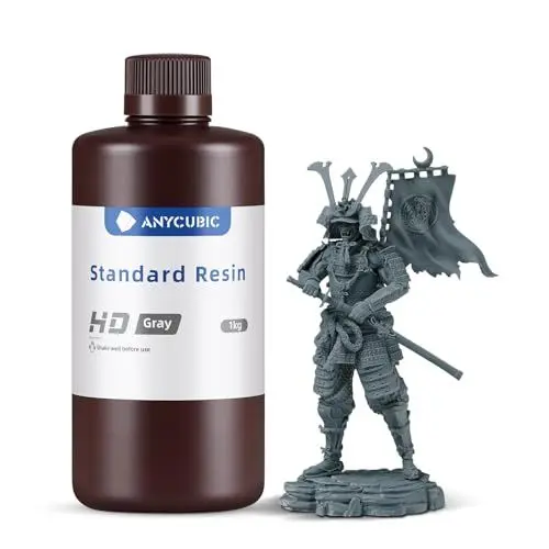 Produktbild: ANYCUBIC HD 3D Drucker Resin, UV 405nm Standard Rapid Resin, HD-Details, Kontrastverstärkung, Geeignet für 4/6/8K DLP, LCD 3D-Drucker (HD-Grau, 1000g)