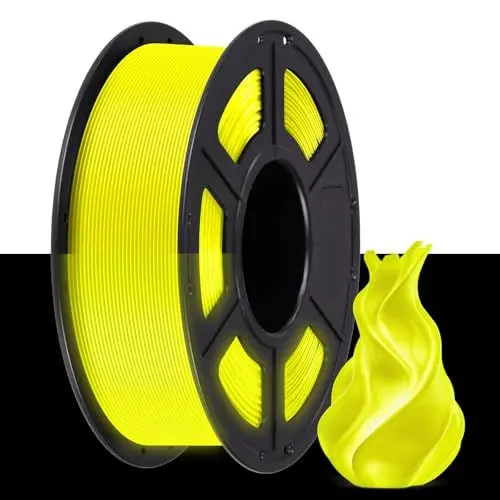 Produktbild: ANYCUBIC PLA Leuchtet Filament, Glow In The Dark Filament, Intelligente Identifikation, Maßgenauigkeit +/- 0.02mm, 1kg Spule Filament PLA für 3D Drucker, Gelb