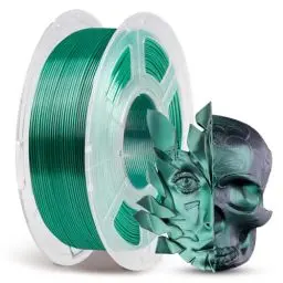 Produktbild: ANYCUBIC Silk PLA Filament, Dual Color PLA Silk Filament 1,75mm, 360° Farbwechsel 3D Drucker Filament, Seidentexturen Prächtige Farbe 1KG Schwarz Grün