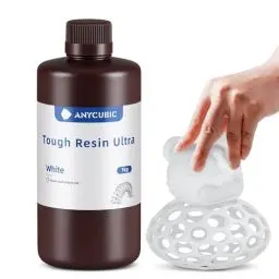 Produktbild: ANYCUBIC Ultra Tough 3D Drucker Resin, Ultrafest und Robust, Dauerhafte Schlagfestigkeit, Außergewöhnliche Flexibilität, eeignet für alle DLP/LCD Harz 3D Drucker (Weiß, 1000g)