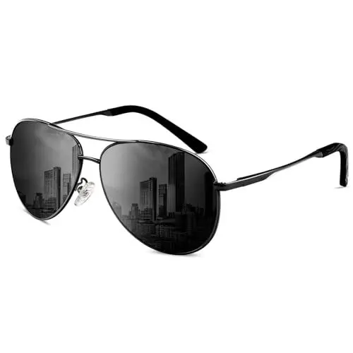 Produktbild: ANYLUV Sonnenbrille Herren Polarisiert, Pilotenbrille Sonnenbrille Damen Metallrahmen Klassische Retro Schutz Sunglasses