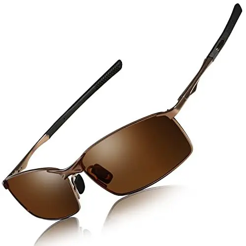 Produktbild: ANYLUV Sonnenbrille Herren Polarisiert, Sportbrille Herren Metallrahmen für Männer Outdoor UV400 Schutz Brille Fahrerbrille