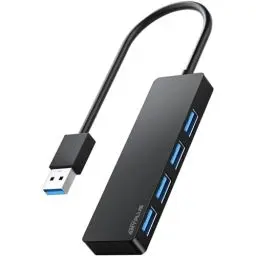 Produktbild: ANYPLUS USB Hub 3.0, 4 Port USB-Hubs, tragbarer USB Splitter Mini USB Verteiler für Desktop, Laptop, Xbox, Flash Drive, HDD, Konsole, Drucker, PC, Tastaturen, HP, Dell