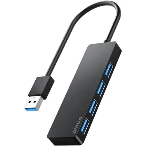 Produktbild: ANYPLUS USB Hub 3.0, 4 Port USB-Hubs, tragbarer USB Splitter Mini USB Verteiler für Desktop, Laptop, Xbox, Flash Drive, HDD, Konsole, Drucker, PC, Tastaturen, HP, Dell