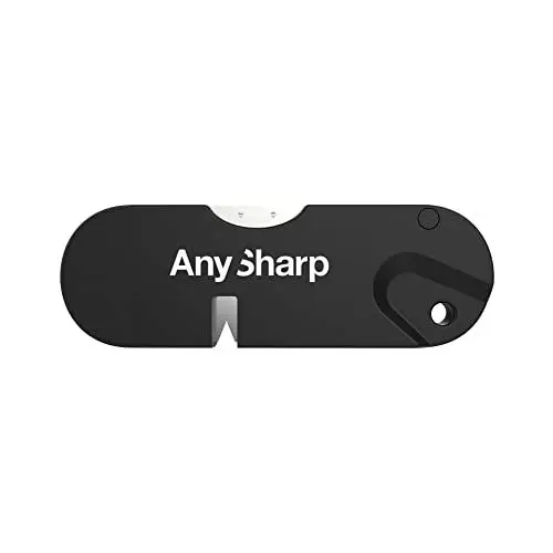 Produktbild: AnySharp - Taktischer Messerschärfer, Für Taschen-/Taktikmesser, Ideal für Camping & Angeln, Mit Feueranzünder & Diamantschleifstab, Schwarz, Einheitsgröße
