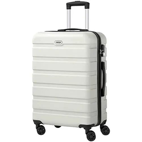 Produktbild: AnyZip Koffer 58x46x25cm (10 Jahre VIP-Service) Hartschalen Reisekoffer Mittelgroß von 8 Rollen leicht, Koffer PC+ABS mit TSA-Schloss（L, Weiß）