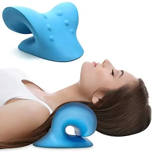 Produktbild: Anzorhal Nackenstrecker Nackenschmerzen Nackenstrecker Orthopädisch Neck Stretcher Nacken Schulter Cervical Traktion für Nackenschmerzen Kopfschmerzen Schulterschmerzen Rückenschmerzen(Blau)