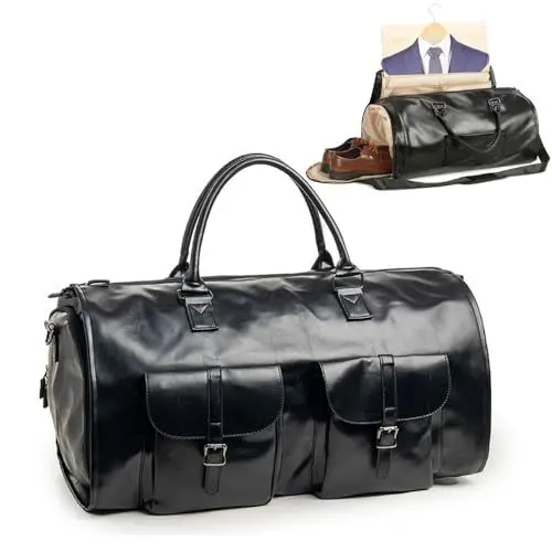Produktbild: Anzugtasche,Kleidersack Reisetasche,Unisex 2-in-1 Kleidersack Anzug,Weekender Herren,Wasserdichter,mit Schuhfach,Reisetasche Handgepäck,Anzug Tasche Reisen,für Männer,Frauen,Reisen,Business (Black)