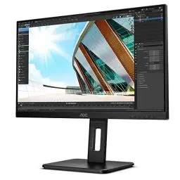 Produktbild: AOC 24P2Q - 24 Zoll FHD Monitor, höhenverstellbar (1920x1080, 75 Hz, VGA, DVI, HDMI, DisplayPort, USB Hub) schwarz