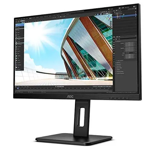Produktbild: AOC 24P2Q - 24 Zoll FHD Monitor, höhenverstellbar (1920x1080, 75 Hz, VGA, DVI, HDMI, DisplayPort, USB Hub) schwarz