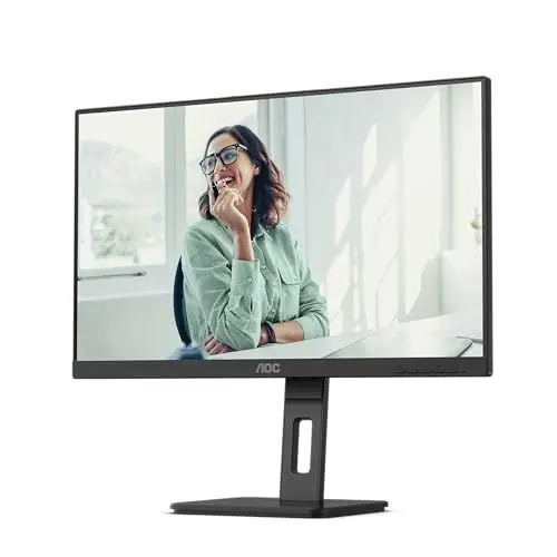 Produktbild: AOC 24P3CV - 24 Zoll Full HD Monitor, höhenverstellbar, Lautsprecher (1920x1080, 75 Hz, HDMI, DisplayPort (in/out), USB-C (65W PD), RJ45, USB Hub) schwarz