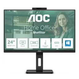 Produktbild: AOC 24P3CW - 24 Zoll Full HD Monitor, 5 MP Webcam, höhenverstellbar, Lautsprecher (1920x1080, 75 Hz, HDMI, DisplayPort (in/out), USB-C (65W PD), RJ45, USB Hub) schwarz