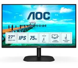 Produktbild: AOC 27B2DA - 27 Zoll FHD Monitor, AdaptiveSync (1920x1080, 75 Hz, VGA, DVI, HDMI) schwarz