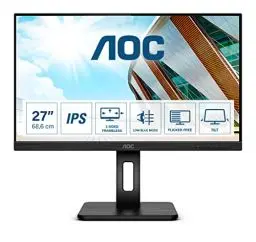 Produktbild: AOC 27P2Q - 27 Zoll FHD Monitor, höhenverstellbar (1920x1080, 75 Hz, VGA, DVI, HDMI, DisplayPort, USB Hub) schwarz