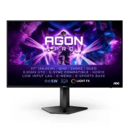Produktbild: AOC Agon PRO AG276QZD - 27 Zoll QHD Monitor, 240 Hz, 0.03 ms GtG, FreeSync Premium Pro, G-Sync comp., HDR10 (2560x1440, HDMI, DisplayPort, USB Hub) schwarz