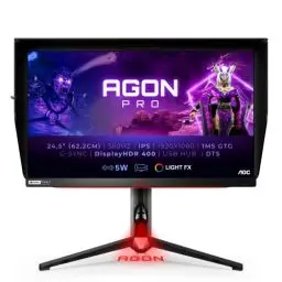 Produktbild: AOC Agon Pro AG254FG - 25 Zoll FHD Gaming Monitor, 360 Hz, 1ms, Gsync Ultimate (1920x1080, HDMI, DisplayPort, USB Hub) schwarz/rot