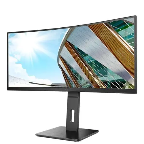 Produktbild: AOC CU34P2A - 34 Zoll WQHD Curved Monitor (3440x1440, 100Hz, HDMI, DisplayPort, USB Hub) schwarz