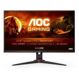 Produktbild: AOC Gaming 24G2SPU - 24 Zoll FHD Monitor, 165 Hz, 1 ms, FreeSync Premium (1920x1080, VGA, HDMI, DisplayPort, USB Hub) schwarz/rot