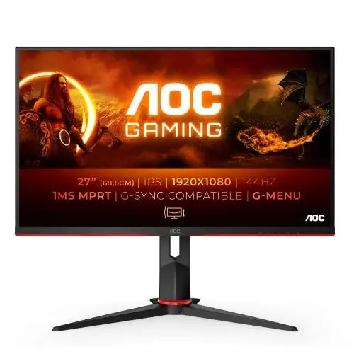 Produktbild: AOC Gaming 27G2 - 27 Zoll FHD Monitor, 144 Hz, 1ms (1920x1080, HDMI, DisplayPort, Free-Sync) schwarz/rot