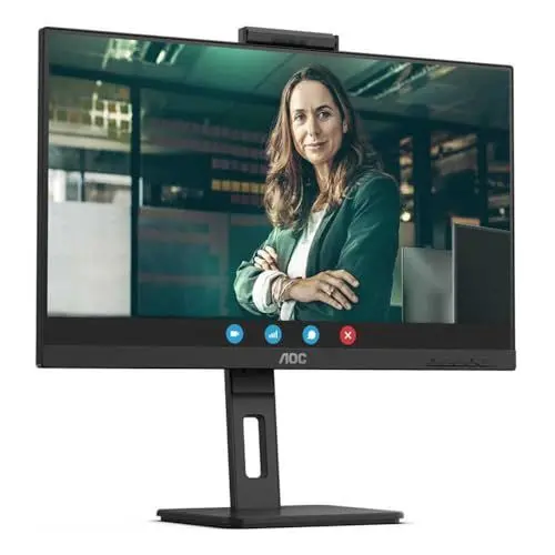 Produktbild: AOC Q27P3QW - 27 Zoll QHD Monitor, 2 MP Webcam, höhenverstellbar, Lautsprecher (2560x1440, 75 Hz, HDMI, DisplayPort, USB Hub) schwarz