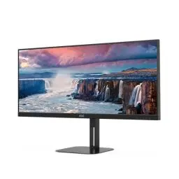 Produktbild: AOC U34V5C - 34 Zoll WQHD Monitor, Lautsprecher, höhenverstellbar (3440x1440, 100 Hz, DisplayPort, HDMI, USB-C, USB Hub) schwarz