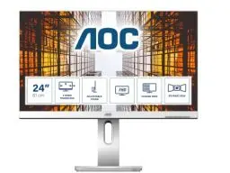 Produktbild: AOC X24P1/GR - 24 Zoll WUXGA Monitor, höhenverstellbar (1920x1200, 60 Hz, VGA, DVI, HDMI, DisplayPort, USB Hub) grau