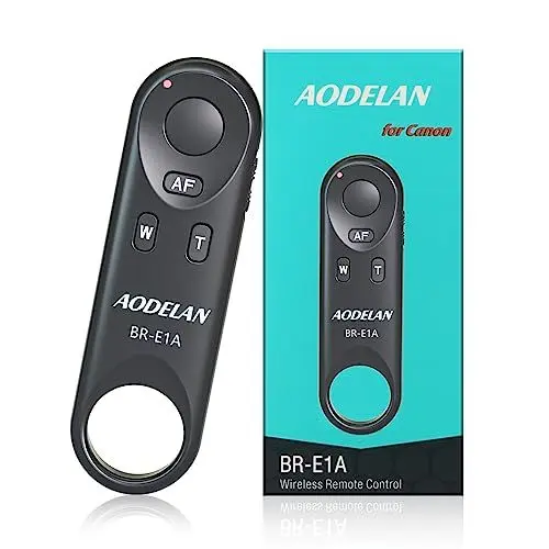 Produktbild: AODELAN Kabellose Fernauslöser BR-E1A Fernbedienung für Canon M50 EOS R5C R3 R RP R5 R6 M6 Mark II 90D 77D SL2 T7i PowerShot G7X Mark III·· Ersetzt Canon BR-E1