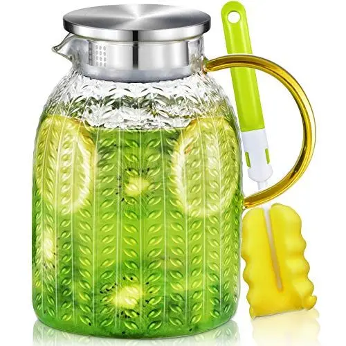 Produktbild: Aofmee Wasserkaraffe, Glaskaraffe, Karaffe 1,8 Liter, Glaskaraffe mit Deckel, Karaffe Glas mit Deckel, Wasser Karaffen, Wasserkrug, Glaskrug, Wasserkaraffe aus Glas, Sangria Karaffe, Eistee Krug