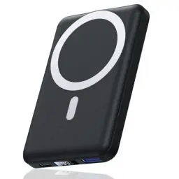 Produktbild: AOGUERBE for Mag-Safe Powerbank iPhone, 10000mAh Wireless Power Bank mit USB C in&Out, 22,5W Klein Aber Stark Magnetische Powerbank für iPhone 16/15/14/13/12 Pro/Pro Max/Plus/Mini (Schwarz)
