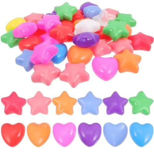 Produktbild: AOKWAWALIY 100st Meeresball Bälle Spielen Grubenbälle Bunter Ozeanball Sternförmige Billardkugeln Mini-spielball Spielplatz-ozeanball Bällebad-Stern Drinnen Plastik Aufbewahrungskorb Kind