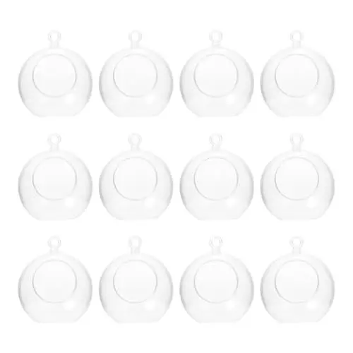 Produktbild: AOKWAWALIY 12St Kugel zum Aufhängen aus Acryl Hochzeitsdekoration Weihnachtsbaum hängende Kugel Weihnachtsbaumkugel Blumenvase Blumentöpfe Weihnachtsverzierung Weihnachtsbehänge Fenster Kerze