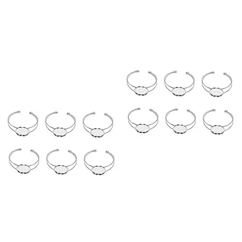 Produktbild: AOKWAWALIY 12 Stk Ovaler Anhänger schmuckherstellung schmuck machen Schmucktrend hochstihl silberarmband Serviertablett rund Armreif Einstellung Armbandbasis Armbänder Glaskette DIY-Anhänger