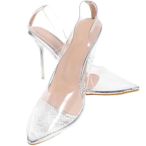 Produktbild: AOKWAWALIY 1 Paar Transparente Spitze Schuhe Sandalen Mit Durchsichtigen Riemen Schnürsandalen Keilsandalen Sandalen Für Frauen Plateausandalen Sandalen Mit Niedrigem Absatz Innen: Mikrofaser