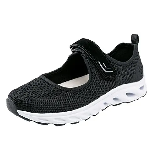 Produktbild: AOKWAWALIY 1 Paar Wanderschuhe Damen-Sneaker Laufschuhe Für Damen Gepolsterte Walkschuhe Für Damen Sportschuhe Für Damen Sport-Sneaker Damen Tennisschuhe Lässige Schuhe Schlupfschuhe Black