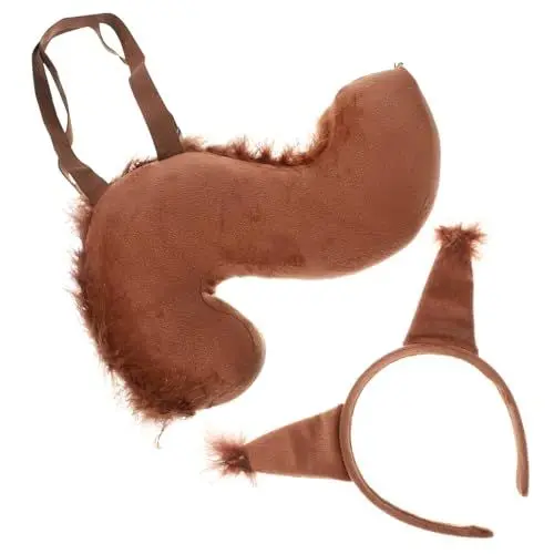 Produktbild: AOKWAWALIY 1 Set Eichhörnchen Kostüm Set Tierkostüm Set Eichhörnchen Ohren Stirnband Kit Halloween Cosplay Kleid Party