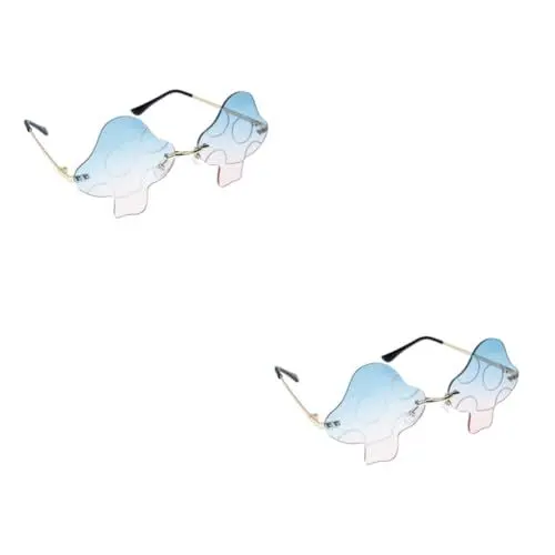 Produktbild: AOKWAWALIY 2 Paar Kreative Sonnenbrillen Personalisierte Sonnenbrillen Party Glas Lustige Sonnenbrillen Randlose Sonnenbrillen Rahmenlose Sonnenbrillen Sonnenbrillen