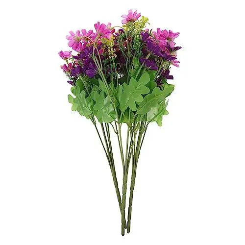Produktbild: AOKWAWALIY 3St blumenarrangements Sonnenblumenstrauß gefälschtes buntes Gänseblümchen Mama brautstrauß Gänseblümchen-Strauß für Zuhause Hochzeit Chrysantheme Anlage Violett