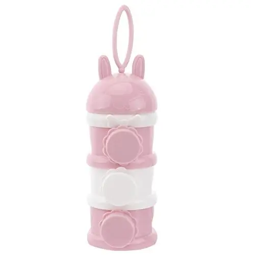 Produktbild: AOKWAWALIY 3 milchpulver box Babynahrung Tragbarer Milchpulverspender Formelspender Formelhalter einfache Milchpulverdosen Behälter für Milchpulver Snack Container Essensbox Kind pp Rosa