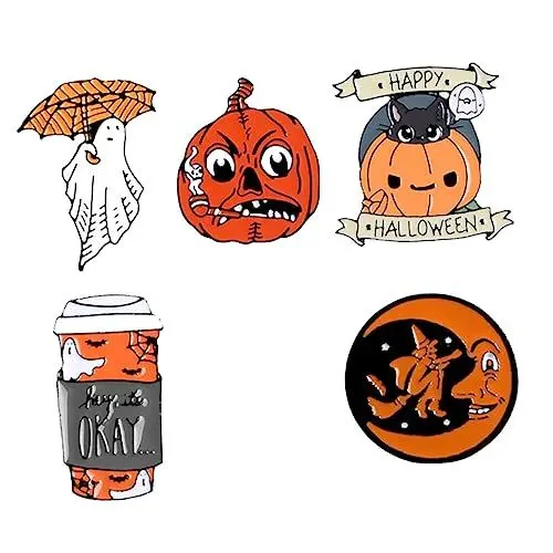Produktbild: AOKWAWALIY 5st Kürbis-geist-brosche Cartoon-broschen Halloween-brosche Halloween- Gothic-patches Dekorative Broschen Halloween-dekor Gespenster Brosche Spinnenbrosche