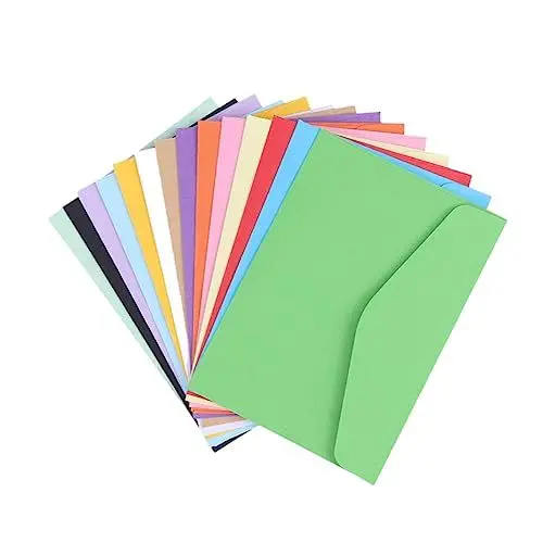 Produktbild: AOKWAWALIY 70 Stück Papierumschlag Geschäftseinladungsumschlag Briefumschläge bunte Umschläge farbige Umschläge leere Umschläge zur Aufbewahrung faltbare Umschläge Einfach Karte