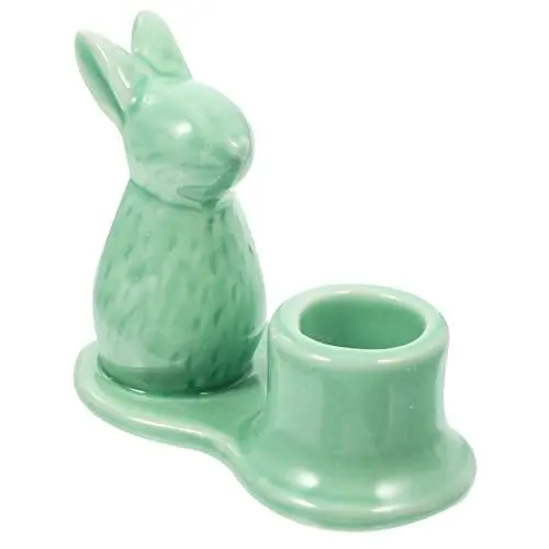 Produktbild: AOKWAWALIY Kaninchen Kerzenhalter Tischdekoration Zu Ostern Desktop-kerzenständer Teelichthalter Zu Ostern Stumpenkerzenhalter Leuchterverzierung Hase Bankett Schreibtisch Keramik