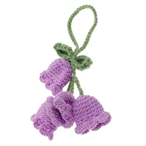 Produktbild: AOKWAWALIY Maiglöckchen-Anhänger The Office Auto Armaturenbrett Astetische Raumdekoration deko Tisch blumenstrauss gehäkelte Dekorationen für gehäkelte Partydekorationen Acryl Violett