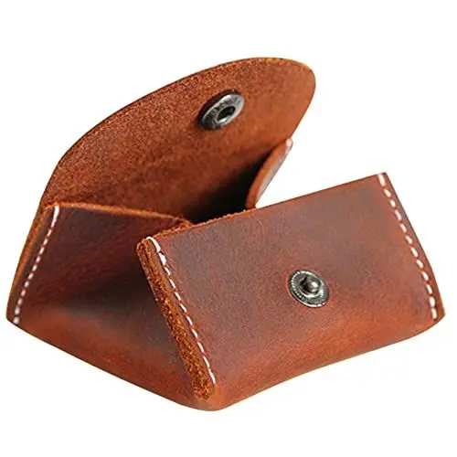 Produktbild: AOKWAWALIY Mini-Geldbörse Kompaktes Münzportemonnaie Retro-Münztasche Auto Münzhalter modische Münztasche Tasche für Münzen kleingeldbörse small Wallet Münzfach Münzbeutel Leder Chocolate